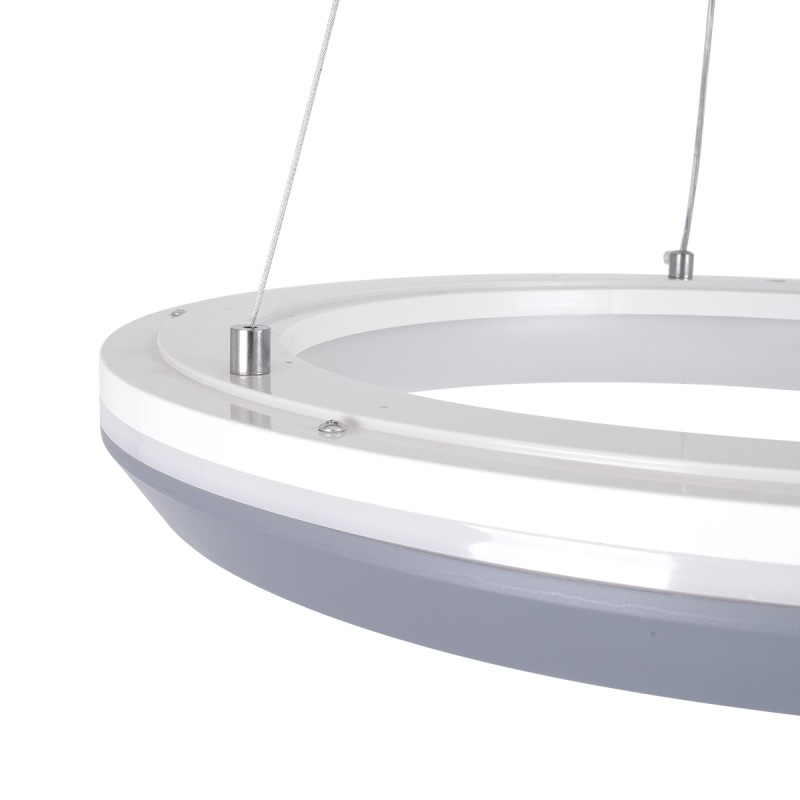 GLOBOSTAR® MELINA 61045 Μοντέρνο Κρεμαστό Φωτιστικό Οροφής LED 55W 6376lm 120° AC 220-240V IP20 Ρυθμιζόμενο Λευκό CCT με Χειριστήριο από 2700K έως 6000K Dimmable - Lumileds SMD Chip - Γκρι & Λευκό - Μ48 x Π48 x Υ6.5cm - 3 Χρόνια Εγγύηση
