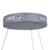GLOBOSTAR® MELINA 61045 Μοντέρνο Κρεμαστό Φωτιστικό Οροφής LED 55W 6376lm 120° AC 220-240V IP20 Ρυθμιζόμενο Λευκό CCT με Χειριστήριο από 2700K έως 6000K Dimmable - Lumileds SMD Chip - Γκρι & Λευκό - Μ48 x Π48 x Υ6.5cm - 3 Χρόνια Εγγύηση