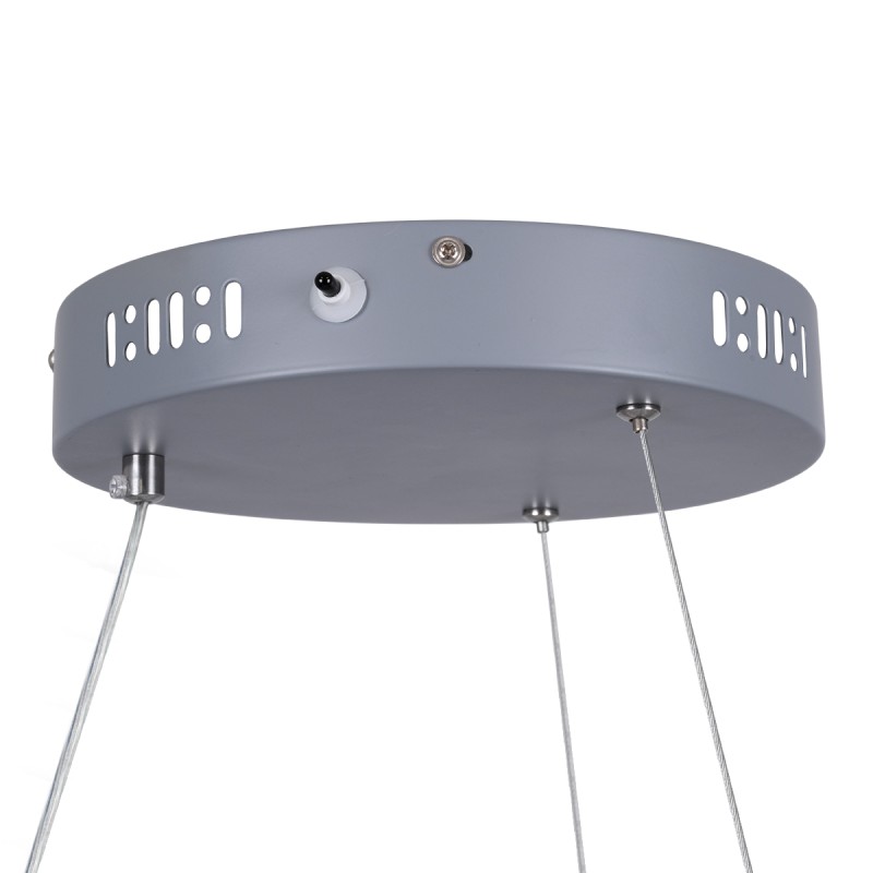 GLOBOSTAR® MELINA 61045 Μοντέρνο Κρεμαστό Φωτιστικό Οροφής LED 55W 6376lm 120° AC 220-240V IP20 Ρυθμιζόμενο Λευκό CCT με Χειριστήριο από 2700K έως 6000K Dimmable - Lumileds SMD Chip - Γκρι & Λευκό - Μ48 x Π48 x Υ6.5cm - 3 Χρόνια Εγγύηση