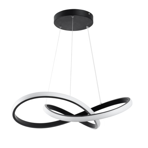 GLOBOSTAR® DEXTER 61049 Μοντέρνο Κρεμαστό Φωτιστικό Οροφής LED 72W 7200lm 300° AC 220-240V IP20 Ρυθμιζόμενο Λευκό CCT με Χειριστήριο από 2700K έως 6000K Dimmable - Lumileds SMD Chip - Μαύρο Ματ - Μ56 x Π56 x Υ14cm - 3 Χρόνια Εγγύηση