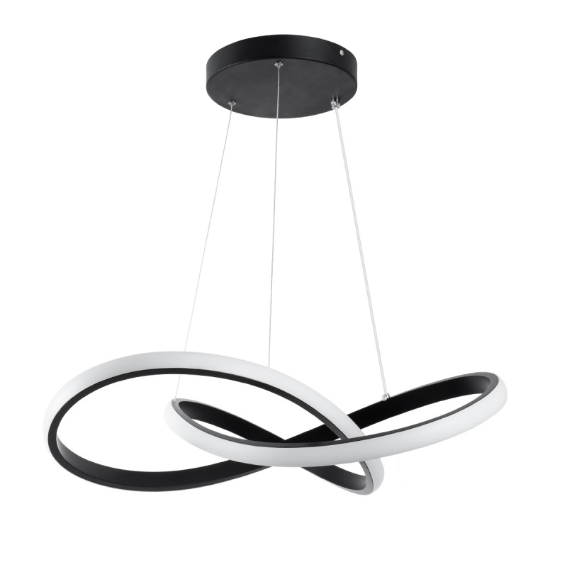 GLOBOSTAR® DEXTER 61049 Μοντέρνο Κρεμαστό Φωτιστικό Οροφής LED 72W 8064lm 300° AC 220-240V IP20 Ρυθμιζόμενο Λευκό CCT με Χειριστήριο από 2700K έως 6000K Dimmable - Lumileds SMD Chip - Μαύρο Ματ - Μ56 x Π56 x Υ14cm - 3 Χρόνια Εγγύηση