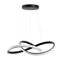 GLOBOSTAR® DEXTER 61049 Μοντέρνο Κρεμαστό Φωτιστικό Οροφής LED 72W 8064lm 300° AC 220-240V IP20 Ρυθμιζόμενο Λευκό CCT με Χειριστήριο από 2700K έως 6000K Dimmable - Lumileds SMD Chip - Μαύρο Ματ - Μ56 x Π56 x Υ14cm - 3 Χρόνια Εγγύηση