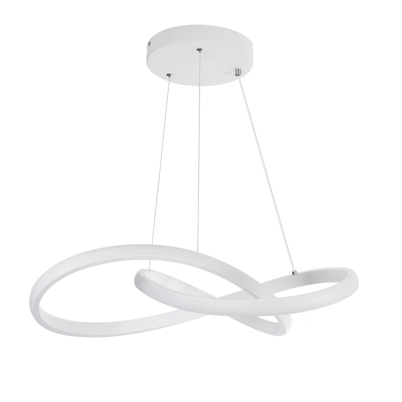 GLOBOSTAR® DEXTER 61050 Μοντέρνο Κρεμαστό Φωτιστικό Οροφής LED 72W 8064lm 300° AC 220-240V IP20 Ρυθμιζόμενο Λευκό CCT με Χειριστήριο από 2700K έως 6000K Dimmable - Lumileds SMD Chip - Λευκό Ματ - Μ56 x Π56 x Υ14cm - 3 Χρόνια Εγγύηση