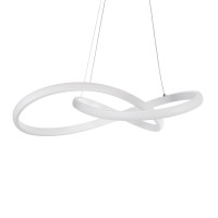 GLOBOSTAR® DEXTER 61050 Μοντέρνο Κρεμαστό Φωτιστικό Οροφής LED 72W 8064lm 300° AC 220-240V IP20 Ρυθμιζόμενο Λευκό CCT με Χειριστήριο από 2700K έως 6000K Dimmable - Lumileds SMD Chip - Λευκό Ματ - Μ56 x Π56 x Υ14cm - 3 Χρόνια Εγγύηση
