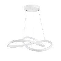 GLOBOSTAR® DEXTER 61050 Μοντέρνο Κρεμαστό Φωτιστικό Οροφής LED 72W 8064lm 300° AC 220-240V IP20 Ρυθμιζόμενο Λευκό CCT με Χειριστήριο από 2700K έως 6000K Dimmable - Lumileds SMD Chip - Λευκό Ματ - Μ56 x Π56 x Υ14cm - 3 Χρόνια Εγγύηση