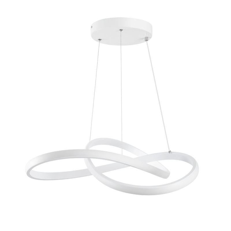 GLOBOSTAR® DEXTER 61050 Μοντέρνο Κρεμαστό Φωτιστικό Οροφής LED 72W 8064lm 300° AC 220-240V IP20 Ρυθμιζόμενο Λευκό CCT με Χειριστήριο από 2700K έως 6000K Dimmable - Lumileds SMD Chip - Λευκό Ματ - Μ56 x Π56 x Υ14cm - 3 Χρόνια Εγγύηση