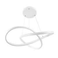 GLOBOSTAR® DEXTER 61050 Μοντέρνο Κρεμαστό Φωτιστικό Οροφής LED 72W 8064lm 300° AC 220-240V IP20 Ρυθμιζόμενο Λευκό CCT με Χειριστήριο από 2700K έως 6000K Dimmable - Lumileds SMD Chip - Λευκό Ματ - Μ56 x Π56 x Υ14cm - 3 Χρόνια Εγγύηση