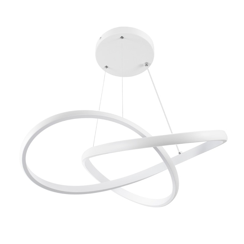 GLOBOSTAR® DEXTER 61050 Μοντέρνο Κρεμαστό Φωτιστικό Οροφής LED 72W 8064lm 300° AC 220-240V IP20 Ρυθμιζόμενο Λευκό CCT με Χειριστήριο από 2700K έως 6000K Dimmable - Lumileds SMD Chip - Λευκό Ματ - Μ56 x Π56 x Υ14cm - 3 Χρόνια Εγγύηση