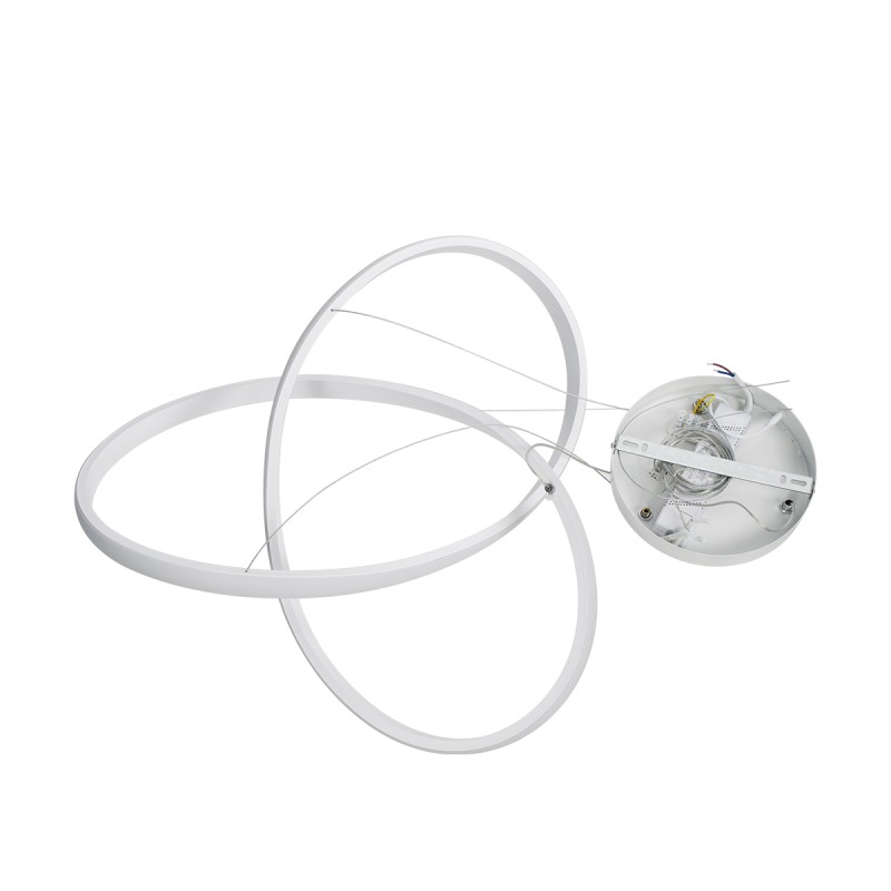 GLOBOSTAR® DEXTER 61050 Μοντέρνο Κρεμαστό Φωτιστικό Οροφής LED 72W 8064lm 300° AC 220-240V IP20 Ρυθμιζόμενο Λευκό CCT με Χειριστήριο από 2700K έως 6000K Dimmable - Lumileds SMD Chip - Λευκό Ματ - Μ56 x Π56 x Υ14cm - 3 Χρόνια Εγγύηση