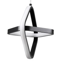 GLOBOSTAR® ROSE 61064 Μοντέρνο Κρεμαστό Φωτιστικό Οροφής LED 22W 2640lm 300° AC 220-240V IP20 Ρυθμιζόμενο Λευκό CCT με On/Off 2700K/4500K/6000K - Lumileds SMD Chip - Μαύρο Ματ - Μ24 x Π22 x Υ24cm - 3 Χρόνια Εγγύηση
