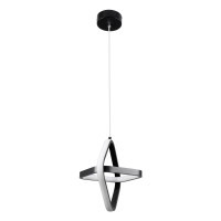 GLOBOSTAR® ROSE 61064 Μοντέρνο Κρεμαστό Φωτιστικό Οροφής LED 22W 2640lm 300° AC 220-240V IP20 Ρυθμιζόμενο Λευκό CCT με On/Off 2700K/4500K/6000K - Lumileds SMD Chip - Μαύρο Ματ - Μ24 x Π22 x Υ24cm - 3 Χρόνια Εγγύηση