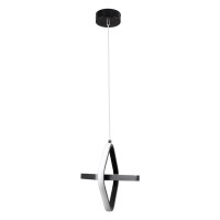GLOBOSTAR® ROSE 61064 Μοντέρνο Κρεμαστό Φωτιστικό Οροφής LED 22W 2640lm 300° AC 220-240V IP20 Ρυθμιζόμενο Λευκό CCT με On/Off 2700K/4500K/6000K - Lumileds SMD Chip - Μαύρο Ματ - Μ24 x Π22 x Υ24cm - 3 Χρόνια Εγγύηση
