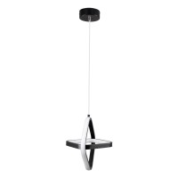 GLOBOSTAR® ROSE 61064 Μοντέρνο Κρεμαστό Φωτιστικό Οροφής LED 22W 2640lm 300° AC 220-240V IP20 Ρυθμιζόμενο Λευκό CCT με On/Off 2700K/4500K/6000K - Lumileds SMD Chip - Μαύρο Ματ - Μ24 x Π22 x Υ24cm - 3 Χρόνια Εγγύηση