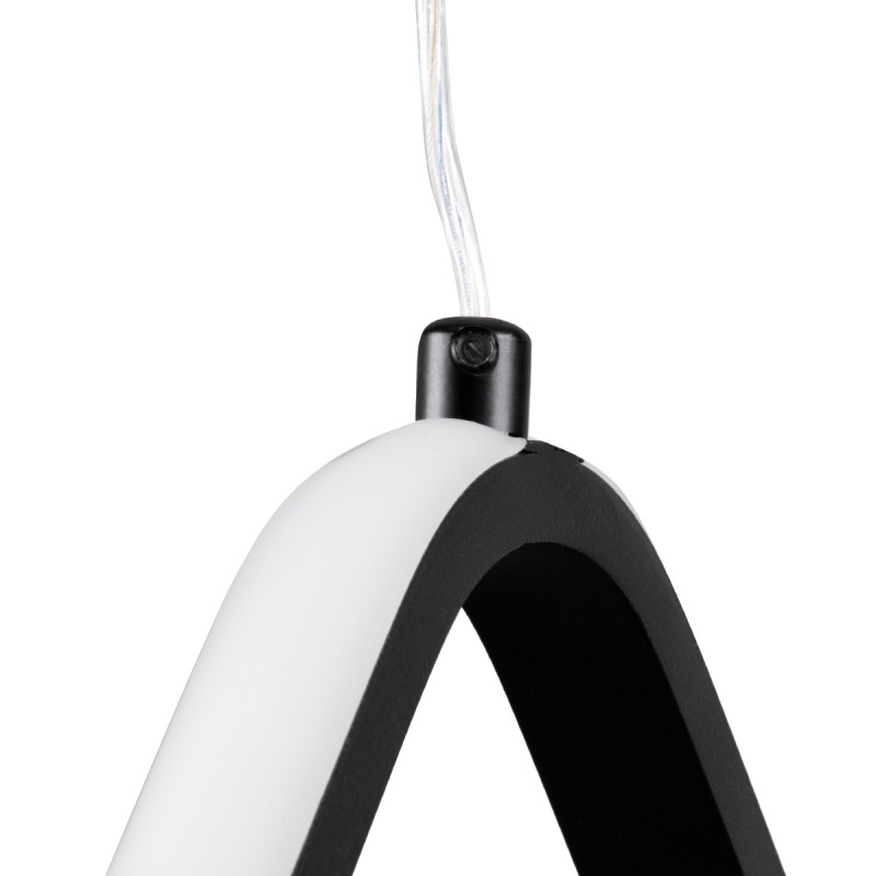 GLOBOSTAR® ROSE 61064 Μοντέρνο Κρεμαστό Φωτιστικό Οροφής LED 22W 2640lm 300° AC 220-240V IP20 Ρυθμιζόμενο Λευκό CCT με On/Off 2700K/4500K/6000K - Lumileds SMD Chip - Μαύρο Ματ - Μ24 x Π22 x Υ24cm - 3 Χρόνια Εγγύηση