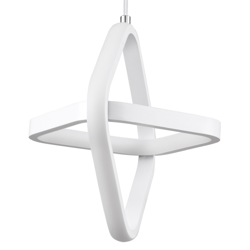 GLOBOSTAR® ROSE 61065 Μοντέρνο Κρεμαστό Φωτιστικό Οροφής LED 22W 2640lm 300° AC 220-240V IP20 Ρυθμιζόμενο Λευκό CCT με On/Off 2700K/4500K/6000K - Lumileds SMD Chip - Λευκό Ματ - Μ24 x Π22 x Υ24cm - 3 Χρόνια Εγγύηση