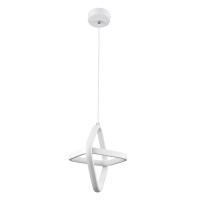 GLOBOSTAR® ROSE 61065 Μοντέρνο Κρεμαστό Φωτιστικό Οροφής LED 22W 2640lm 300° AC 220-240V IP20 Ρυθμιζόμενο Λευκό CCT με On/Off 2700K/4500K/6000K - Lumileds SMD Chip - Λευκό Ματ - Μ24 x Π22 x Υ24cm - 3 Χρόνια Εγγύηση