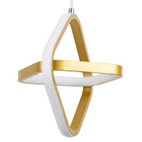 GLOBOSTAR® ROSE 61066 Μοντέρνο Κρεμαστό Φωτιστικό Οροφής LED 22W 2640lm 300° AC 220-240V IP20 Ρυθμιζόμενο Λευκό CCT με On/Off 2700K/4500K/6000K - Lumileds SMD Chip - Χρυσό Βούρτσας - Μ24 x Π22 x Υ24cm - 3 Χρόνια Εγγύηση