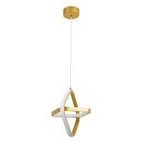 GLOBOSTAR® ROSE 61066 Μοντέρνο Κρεμαστό Φωτιστικό Οροφής LED 22W 2640lm 300° AC 220-240V IP20 Ρυθμιζόμενο Λευκό CCT με On/Off 2700K/4500K/6000K - Lumileds SMD Chip - Χρυσό Βούρτσας - Μ24 x Π22 x Υ24cm - 3 Χρόνια Εγγύηση