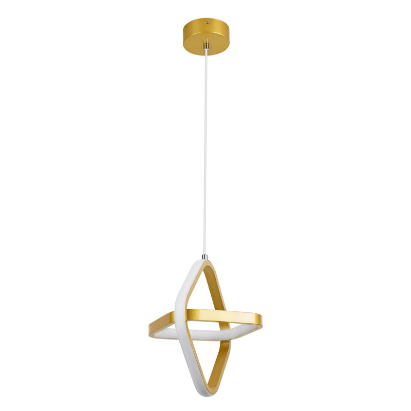 GLOBOSTAR® ROSE 61066 Μοντέρνο Κρεμαστό Φωτιστικό Οροφής LED 22W 2640lm 300° AC 220-240V IP20 Ρυθμιζόμενο Λευκό CCT με On/Off 2700K/4500K/6000K - Lumileds SMD Chip - Χρυσό Βούρτσας - Μ24 x Π22 x Υ24cm - 3 Χρόνια Εγγύηση