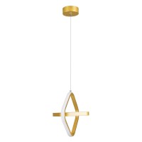 GLOBOSTAR® ROSE 61066 Μοντέρνο Κρεμαστό Φωτιστικό Οροφής LED 22W 2640lm 300° AC 220-240V IP20 Ρυθμιζόμενο Λευκό CCT με On/Off 2700K/4500K/6000K - Lumileds SMD Chip - Χρυσό Βούρτσας - Μ24 x Π22 x Υ24cm - 3 Χρόνια Εγγύηση