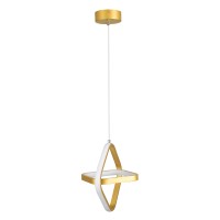 GLOBOSTAR® ROSE 61066 Μοντέρνο Κρεμαστό Φωτιστικό Οροφής LED 22W 2640lm 300° AC 220-240V IP20 Ρυθμιζόμενο Λευκό CCT με On/Off 2700K/4500K/6000K - Lumileds SMD Chip - Χρυσό Βούρτσας - Μ24 x Π22 x Υ24cm - 3 Χρόνια Εγγύηση