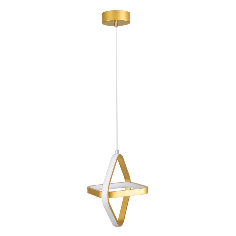GLOBOSTAR® ROSE 61066 Μοντέρνο Κρεμαστό Φωτιστικό Οροφής LED 22W 2640lm 300° AC 220-240V IP20 Ρυθμιζόμενο Λευκό CCT με On/Off 2700K/4500K/6000K - Lumileds SMD Chip - Χρυσό Βούρτσας - Μ24 x Π22 x Υ24cm - 3 Χρόνια Εγγύηση