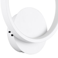 GLOBOSTAR® TED 61071 Μοντέρνο Φωτιστικό Τοίχου - Απλίκα LED 9W 1080lm 300° AC 220-240V IP20 Ρυθμιζόμενο Λευκό CCT με On/Off 2700K/4500K/6000K - Lumileds SMD Chip - Λευκό Ματ - Μ20 x Π5.5 x Υ23cm - 3 Χρόνια Εγγύηση