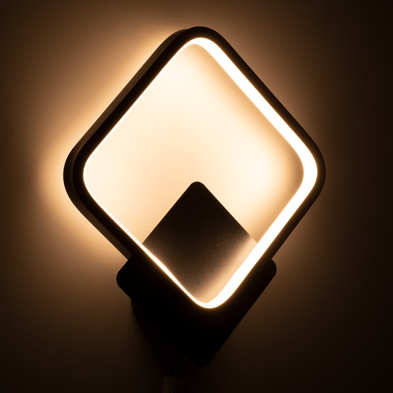 GLOBOSTAR® LENA 61079 Μοντέρνο Φωτιστικό Τοίχου - Απλίκα LED 12W 1440lm 300° AC 220-240V IP20 Ρυθμιζόμενο Λευκό CCT με On/Off 2700K/4500K/6000K - Lumileds SMD Chip - Μαύρο Ματ - Μ25 x Π5.5 x Υ29.5cm - 3 Χρόνια Εγγύηση