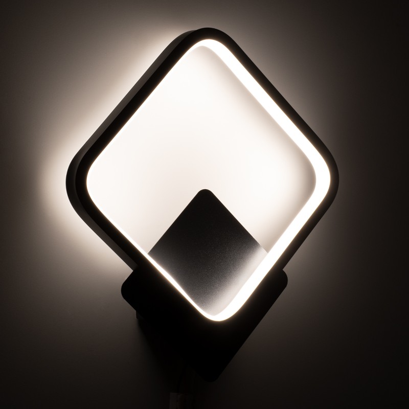 GLOBOSTAR® LENA 61079 Μοντέρνο Φωτιστικό Τοίχου - Απλίκα LED 12W 1440lm 300° AC 220-240V IP20 Ρυθμιζόμενο Λευκό CCT με On/Off 2700K/4500K/6000K - Lumileds SMD Chip - Μαύρο Ματ - Μ25 x Π5.5 x Υ29.5cm - 3 Χρόνια Εγγύηση