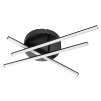 GLOBOSTAR® DRACO 61093 Μοντέρνο Φωτιστικό Οροφής LED 45W 5535lm 120° AC 220-240V IP20 Ρυθμιζόμενο Λευκό CCT με Χειριστήριο από 2700K έως 6000K Dimmable - Lumileds SMD Chip - Μαύρο Ματ - Μ50 x Π50 x Υ11cm - 3 Χρόνια Εγγύηση