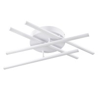 GLOBOSTAR® DRACO 61096 Μοντέρνο Φωτιστικό Οροφής LED 60W 7380lm 120° AC 220-240V IP20 Ρυθμιζόμενο Λευκό CCT με Χειριστήριο από 2700K έως 6000K Dimmable - Lumileds SMD Chip - Λευκό Ματ - Μ60 x Π60 x Υ11cm - 3 Χρόνια Εγγύηση