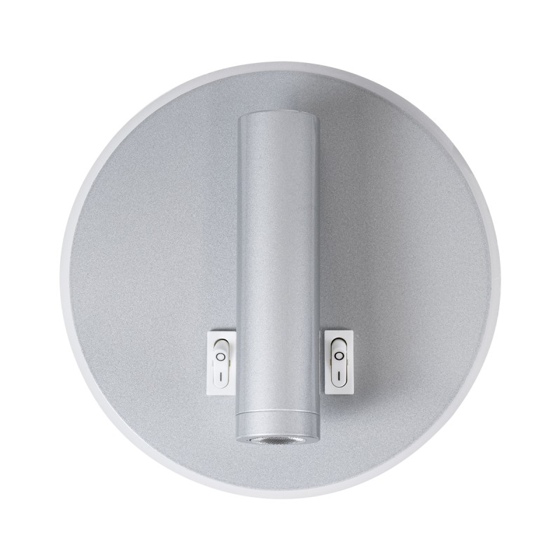 GLOBOSTAR® JERSEY 61103 Μοντέρνο Φωτιστικό Τοίχου - Απλίκα Ξενοδοχείου Reading Light με Φορτιστή USB 3A LED 10W 1380lm 36° & 360° AC 220-240V IP20 Φυσικό Λευκό 4500K - Bridgelux SMD Chip & TÜV SÜD Driver - Νίκελ Βούρτσας - Μ14.5 x Π14.5 x Υ6cm - 3