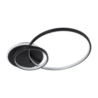 GLOBOSTAR® NEMESIS 61105 Μοντέρνο Φωτιστικό Οροφής LED 67W 7573lm 360° AC 220-240V IP20 Ρυθμιζόμενο Λευκό CCT με Χειριστήριο από 2700K έως 6000K Dimmable - Lumileds SMD Chip - Μαύρο Ματ - Μ84 x Π45 x Υ13cm - 3 Χρόνια Εγγύηση