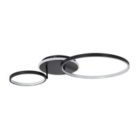 GLOBOSTAR® NEMESIS 61105 Μοντέρνο Φωτιστικό Οροφής LED 67W 7573lm 360° AC 220-240V IP20 Ρυθμιζόμενο Λευκό CCT με Χειριστήριο από 2700K έως 6000K Dimmable - Lumileds SMD Chip - Μαύρο Ματ - Μ84 x Π45 x Υ13cm - 3 Χρόνια Εγγύηση