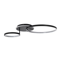 GLOBOSTAR® NEMESIS 61105 Μοντέρνο Φωτιστικό Οροφής LED 67W 7573lm 360° AC 220-240V IP20 Ρυθμιζόμενο Λευκό CCT με Χειριστήριο από 2700K έως 6000K Dimmable - Lumileds SMD Chip - Μαύρο Ματ - Μ84 x Π45 x Υ13cm - 3 Χρόνια Εγγύηση