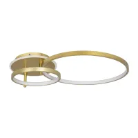 GLOBOSTAR® NEMESIS 61107 Μοντέρνο Φωτιστικό Οροφής LED 67W 6700lm 360° AC 220-240V IP20 Ρυθμιζόμενο Λευκό CCT με Χειριστήριο από 2700K έως 6000K Dimmable - Lumileds SMD Chip - Χρυσό Βούρτσας - Μ84 x Π45 x Υ13cm - 3 Χρόνια Εγγύηση