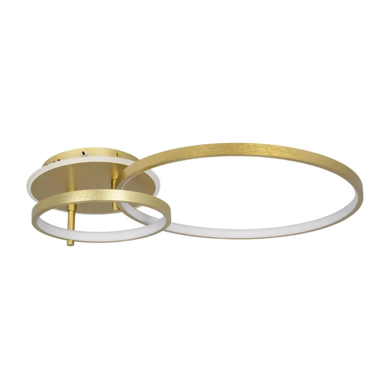 GLOBOSTAR® NEMESIS 61107 Μοντέρνο Φωτιστικό Οροφής LED 67W 6700lm 360° AC 220-240V IP20 Ρυθμιζόμενο Λευκό CCT με Χειριστήριο από 2700K έως 6000K Dimmable - Lumileds SMD Chip - Χρυσό Βούρτσας - Μ84 x Π45 x Υ13cm - 3 Χρόνια Εγγύηση