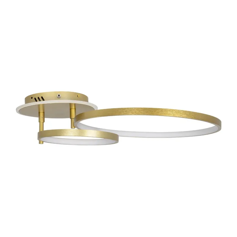 GLOBOSTAR® NEMESIS 61107 Μοντέρνο Φωτιστικό Οροφής LED 67W 6700lm 360° AC 220-240V IP20 Ρυθμιζόμενο Λευκό CCT με Χειριστήριο από 2700K έως 6000K Dimmable - Lumileds SMD Chip - Χρυσό Βούρτσας - Μ84 x Π45 x Υ13cm - 3 Χρόνια Εγγύηση