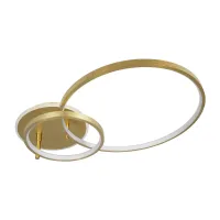 GLOBOSTAR® NEMESIS 61107 Μοντέρνο Φωτιστικό Οροφής LED 67W 6700lm 360° AC 220-240V IP20 Ρυθμιζόμενο Λευκό CCT με Χειριστήριο από 2700K έως 6000K Dimmable - Lumileds SMD Chip - Χρυσό Βούρτσας - Μ84 x Π45 x Υ13cm - 3 Χρόνια Εγγύηση
