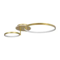 GLOBOSTAR® NEMESIS 61107 Μοντέρνο Φωτιστικό Οροφής LED 67W 6700lm 360° AC 220-240V IP20 Ρυθμιζόμενο Λευκό CCT με Χειριστήριο από 2700K έως 6000K Dimmable - Lumileds SMD Chip - Χρυσό Βούρτσας - Μ84 x Π45 x Υ13cm - 3 Χρόνια Εγγύηση