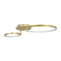 GLOBOSTAR® NEMESIS 61107 Μοντέρνο Φωτιστικό Οροφής LED 67W 6700lm 360° AC 220-240V IP20 Ρυθμιζόμενο Λευκό CCT με Χειριστήριο από 2700K έως 6000K Dimmable - Lumileds SMD Chip - Χρυσό Βούρτσας - Μ84 x Π45 x Υ13cm - 3 Χρόνια Εγγύηση