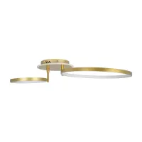 GLOBOSTAR® NEMESIS 61107 Μοντέρνο Φωτιστικό Οροφής LED 67W 6700lm 360° AC 220-240V IP20 Ρυθμιζόμενο Λευκό CCT με Χειριστήριο από 2700K έως 6000K Dimmable - Lumileds SMD Chip - Χρυσό Βούρτσας - Μ84 x Π45 x Υ13cm - 3 Χρόνια Εγγύηση