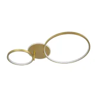 GLOBOSTAR® NEMESIS 61107 Μοντέρνο Φωτιστικό Οροφής LED 67W 6700lm 360° AC 220-240V IP20 Ρυθμιζόμενο Λευκό CCT με Χειριστήριο από 2700K έως 6000K Dimmable - Lumileds SMD Chip - Χρυσό Βούρτσας - Μ84 x Π45 x Υ13cm - 3 Χρόνια Εγγύηση