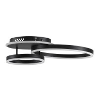 GLOBOSTAR® VENOM 61120 Μοντέρνο Φωτιστικό Οροφής LED 67W 8107lm 360° AC 220-240V IP20 Ρυθμιζόμενο Λευκό CCT με Χειριστήριο από 2700K έως 6000K Dimmable - Lumileds SMD Chip - Μαύρο Ματ - Μ60 x Π40 x Υ12.5cm - 3 Χρόνια Εγγύηση