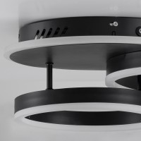 GLOBOSTAR® VENOM 61120 Μοντέρνο Φωτιστικό Οροφής LED 67W 8107lm 360° AC 220-240V IP20 Ρυθμιζόμενο Λευκό CCT με Χειριστήριο από 2700K έως 6000K Dimmable - Lumileds SMD Chip - Μαύρο Ματ - Μ60 x Π40 x Υ12.5cm - 3 Χρόνια Εγγύηση