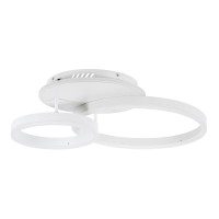 GLOBOSTAR® VENOM 61121 Μοντέρνο Φωτιστικό Οροφής LED 67W 8107lm 360° AC 220-240V IP20 Ρυθμιζόμενο Λευκό CCT με Χειριστήριο από 2700K έως 6000K Dimmable - Lumileds SMD Chip - Λευκό Ματ - Μ60 x Π40 x Υ12.5cm - 3 Χρόνια Εγγύηση