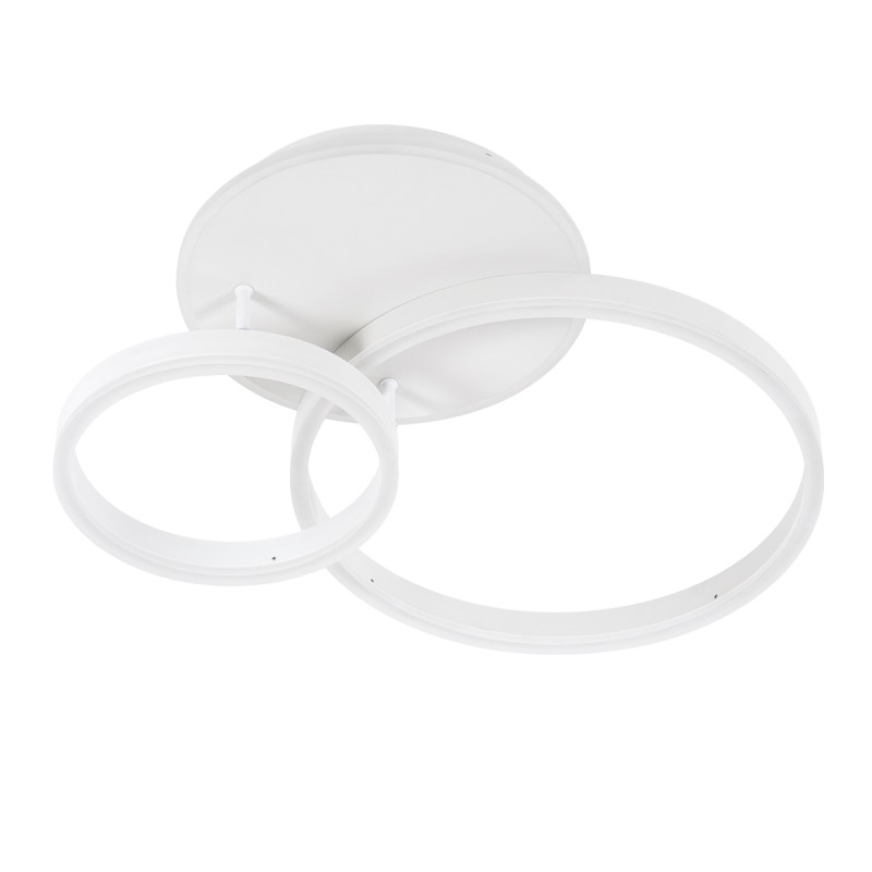 GLOBOSTAR® VENOM 61121 Μοντέρνο Φωτιστικό Οροφής LED 67W 8107lm 360° AC 220-240V IP20 Ρυθμιζόμενο Λευκό CCT με Χειριστήριο από 2700K έως 6000K Dimmable - Lumileds SMD Chip - Λευκό Ματ - Μ60 x Π40 x Υ12.5cm - 3 Χρόνια Εγγύηση