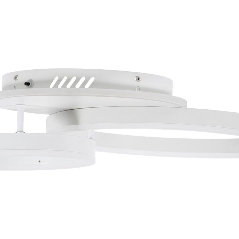 GLOBOSTAR® VENOM 61121 Μοντέρνο Φωτιστικό Οροφής LED 67W 8107lm 360° AC 220-240V IP20 Ρυθμιζόμενο Λευκό CCT με Χειριστήριο από 2700K έως 6000K Dimmable - Lumileds SMD Chip - Λευκό Ματ - Μ60 x Π40 x Υ12.5cm - 3 Χρόνια Εγγύηση