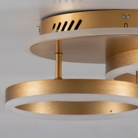 GLOBOSTAR® VENOM 61122 Μοντέρνο Φωτιστικό Οροφής LED 67W 8040lm 360° AC 220-240V IP20 Ρυθμιζόμενο Λευκό CCT με Χειριστήριο από 2700K έως 6000K Dimmable - Lumileds SMD Chip - Σατινέ Χρυσό Βούρτσας - Μ60 x Π40 x Υ12.5cm - 3 Χρόνια Εγγύηση