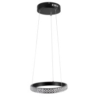 GLOBOSTAR® DIAMOND 61126 Μοντέρνο Κρεμαστό Φωτιστικό Οροφής LED 20W 2356lm 360° AC 220-240V IP20 Ρυθμιζόμενο Λευκό CCT με Χειριστήριο από 2700K έως 6000K Dimmable - Lumileds SMD Chip - Μαύρο Ματ - Μ25 x Π25 x Υ3cm - 3 Χρόνια Εγγύηση